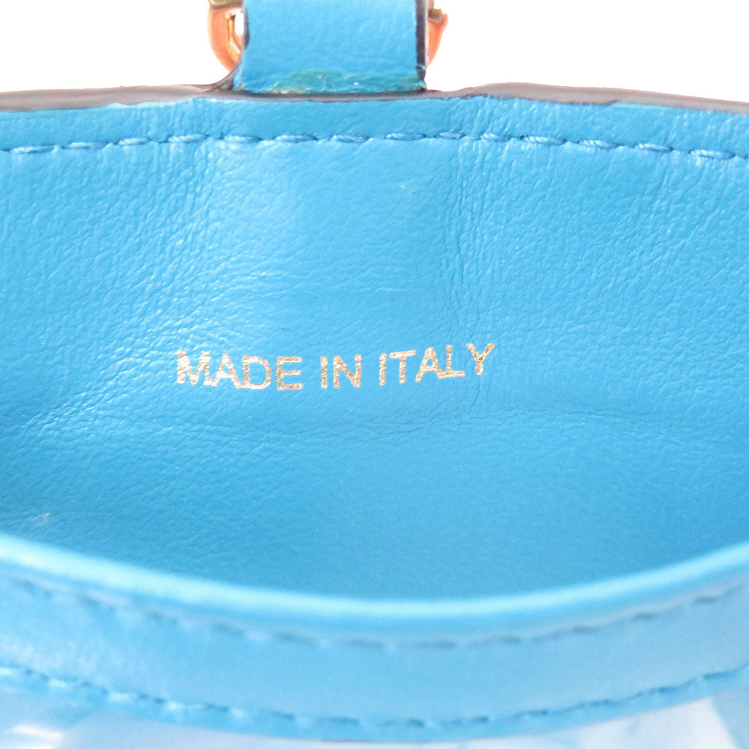 MIUMIU Card Case leather blue Women Used Authentic