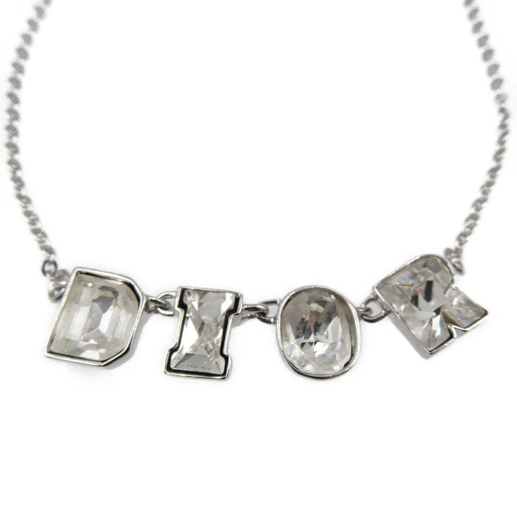 Christian Dior bracelet Metal, Rhinestone Silver DIOR logo mens(Unisex) Used Authentic