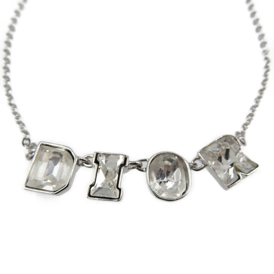 Christian Dior bracelet Metal, Rhinestone Silver DIOR logo mens(Unisex) Used Authentic