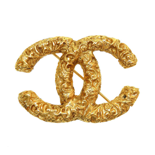 CHANEL Brooch metal gold COCO Mark Lava unisex(Unisex) Used Authentic