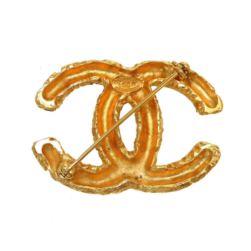 CHANEL Brooch metal gold COCO Mark Lava unisex(Unisex) Used Authentic