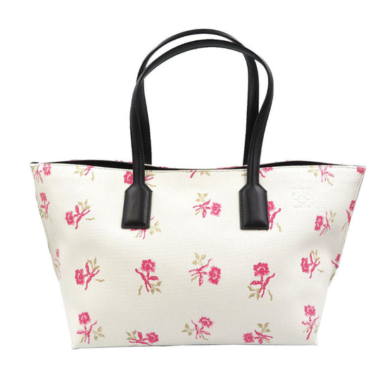 LOEWE Tote Bag Canvas, Leather white Women Used Authentic