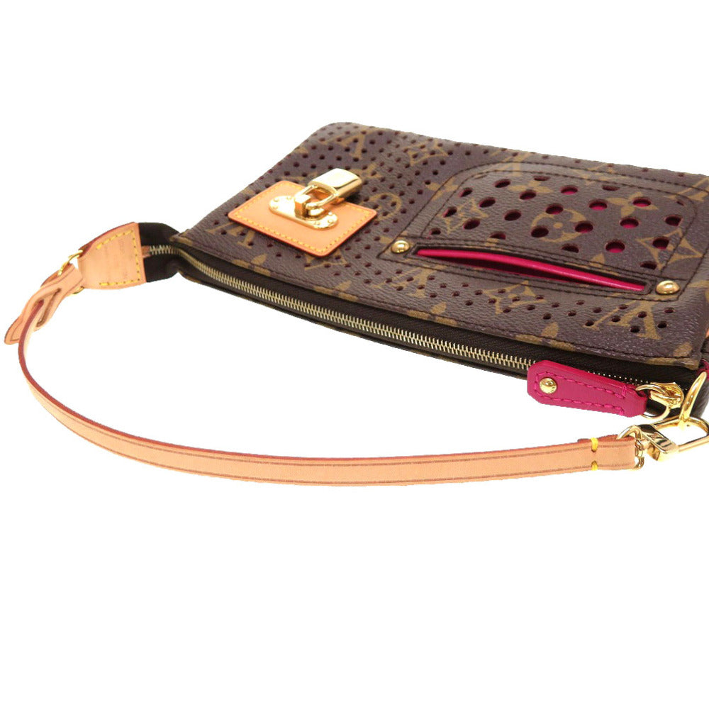 LOUIS VUITTON Handbag M95183 Monogram Perfo Fuchsia Monogram Perfo Pochette Accessories Women Used Authentic