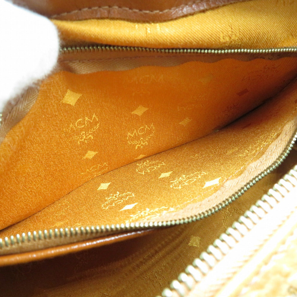 MCM Handbag PVC Brown Monogram Pattern logo MCM Women Used Authentic