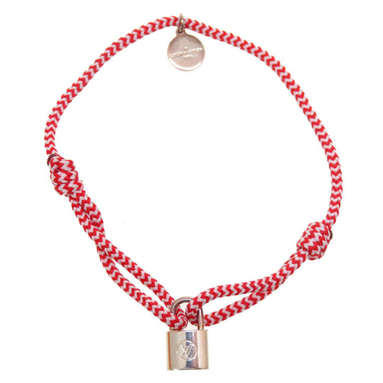 LOUIS VUITTON bracelet Q95705 Silver925, Cotton Red Cadena Brasserie Silver Lockit Sophie Turner Women Used Authentic