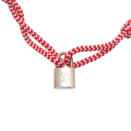 LOUIS VUITTON bracelet Q95705 Silver925, Cotton Red Cadena Brasserie Silver Lockit Sophie Turner Women Used Authentic