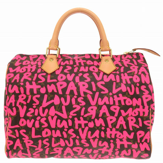 LOUIS VUITTON Handbag M93704 Monogram canvas Fuchsia Monogram graffiti Speedy 30 Women Used Authentic