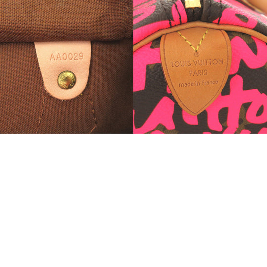LOUIS VUITTON Handbag M93704 Monogram canvas Fuchsia Monogram graffiti Speedy 30 Women Used Authentic