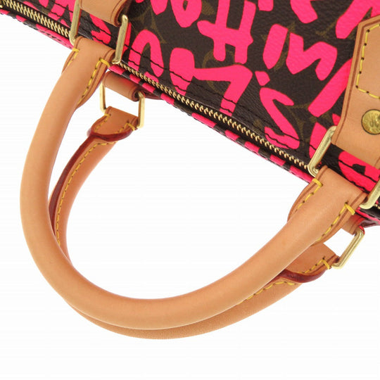 LOUIS VUITTON Handbag M93704 Monogram canvas Fuchsia Monogram graffiti Speedy 30 Women Used Authentic