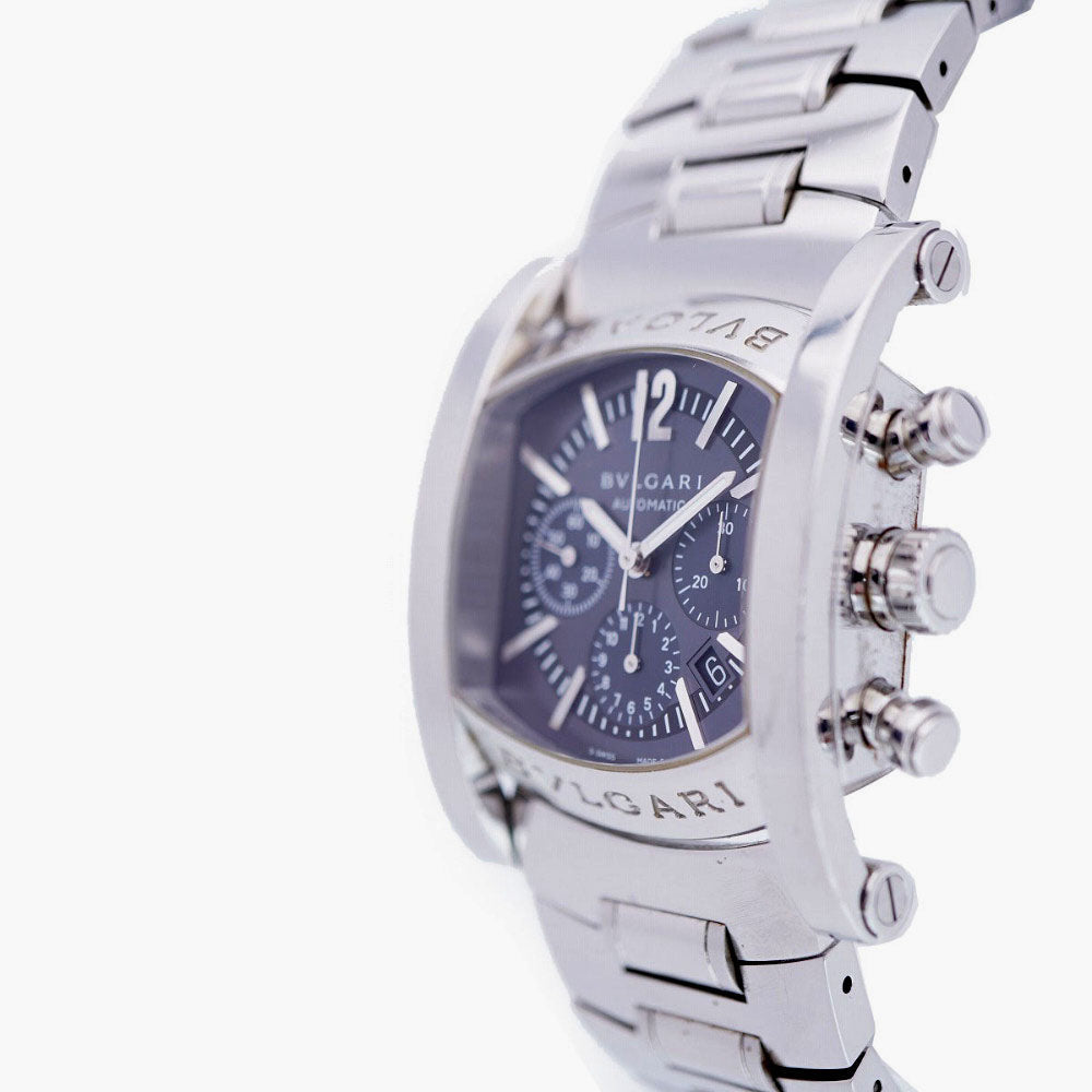 BVLGARI Watches Mechanical Automatic AA44SCH Stainless Steel gray Mechanical Automatic Assioma Chrono gray dial mens Used Authentic
