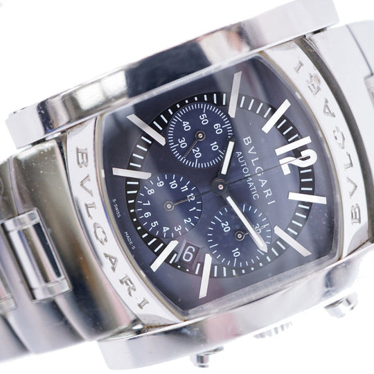 BVLGARI Watches Mechanical Automatic AA44SCH Stainless Steel gray Mechanical Automatic Assioma Chrono gray dial mens Used Authentic
