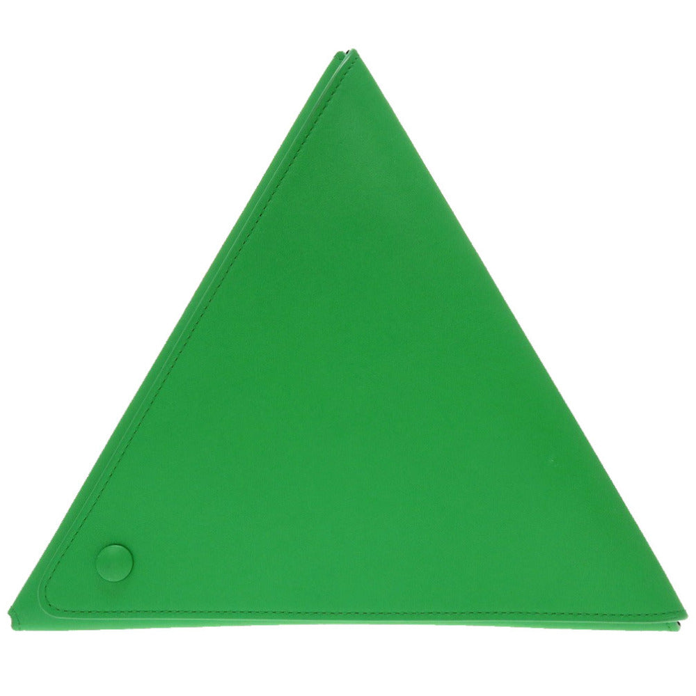 BOTTEGAVENETA Clutch bag leather green Triangle Women Used Authentic
