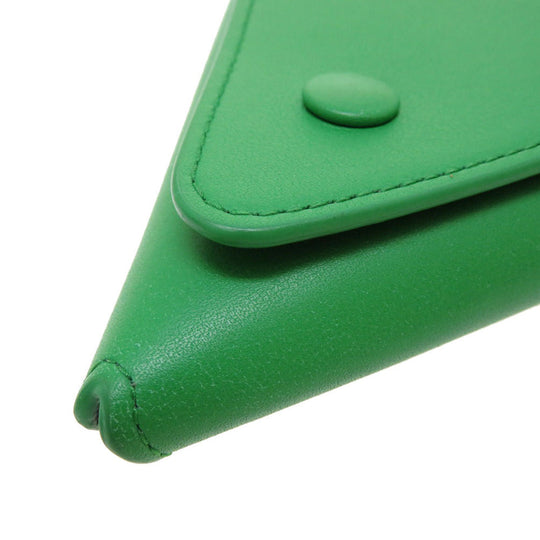 BOTTEGAVENETA Clutch bag leather green Triangle Women Used Authentic