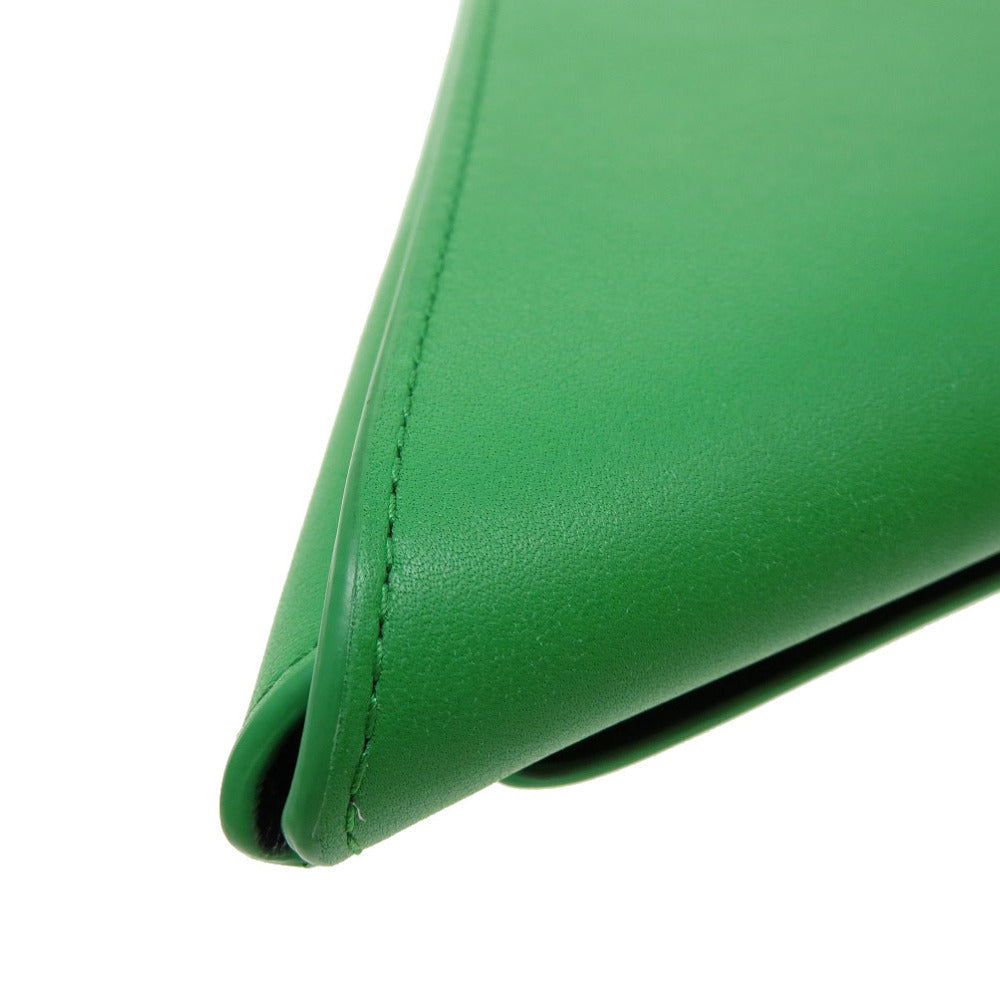 BOTTEGAVENETA Clutch bag leather green Triangle Women Used Authentic