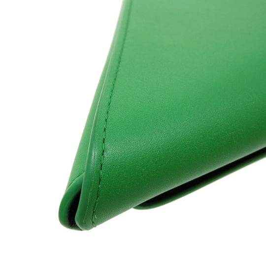 BOTTEGAVENETA Clutch bag leather green Triangle Women Used Authentic