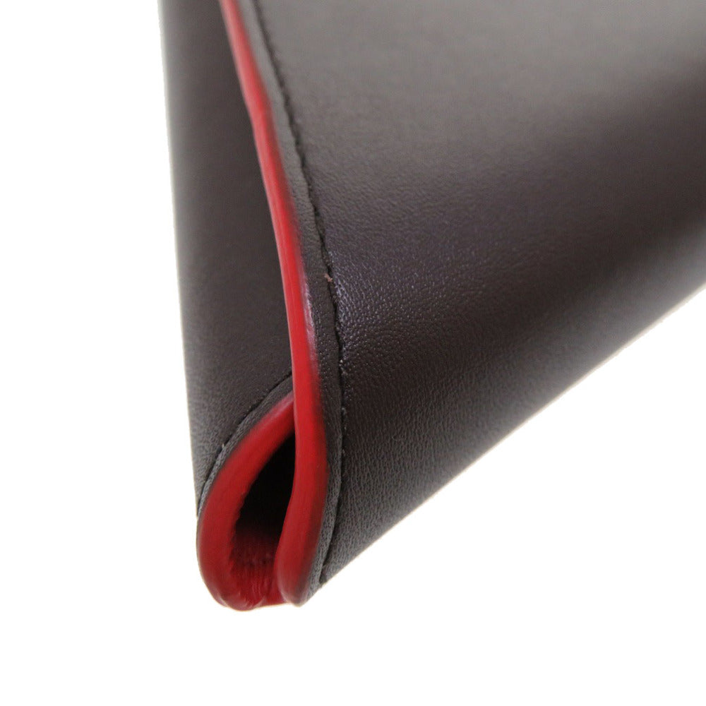 BOTTEGAVENETA Clutch bag leather black Triangle Women Used Authentic