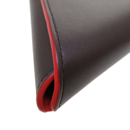 BOTTEGAVENETA Clutch bag leather black Triangle Women Used Authentic