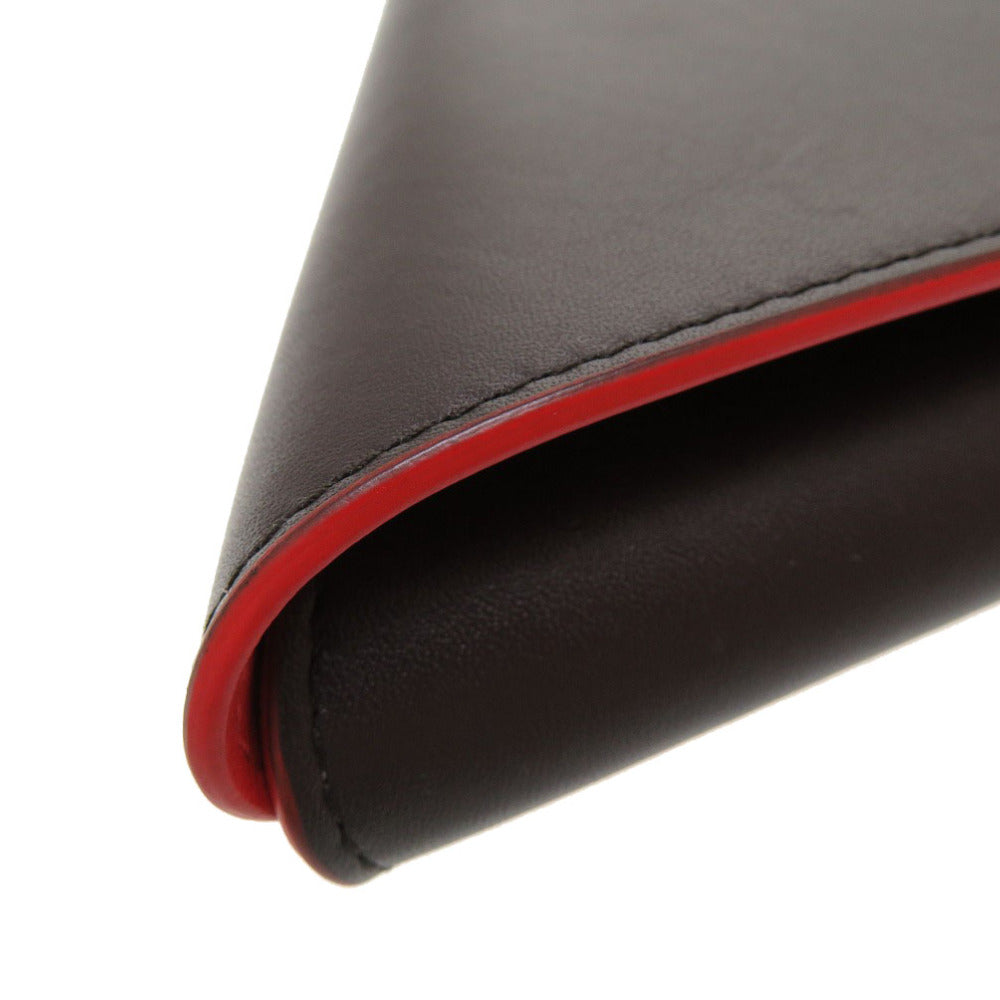 BOTTEGAVENETA Clutch bag leather black Triangle Women Used Authentic