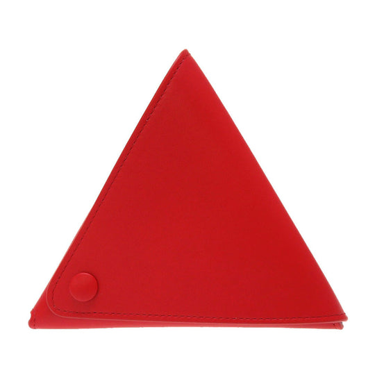 BOTTEGAVENETA Pouch leather Red Triangle Women Used Authentic