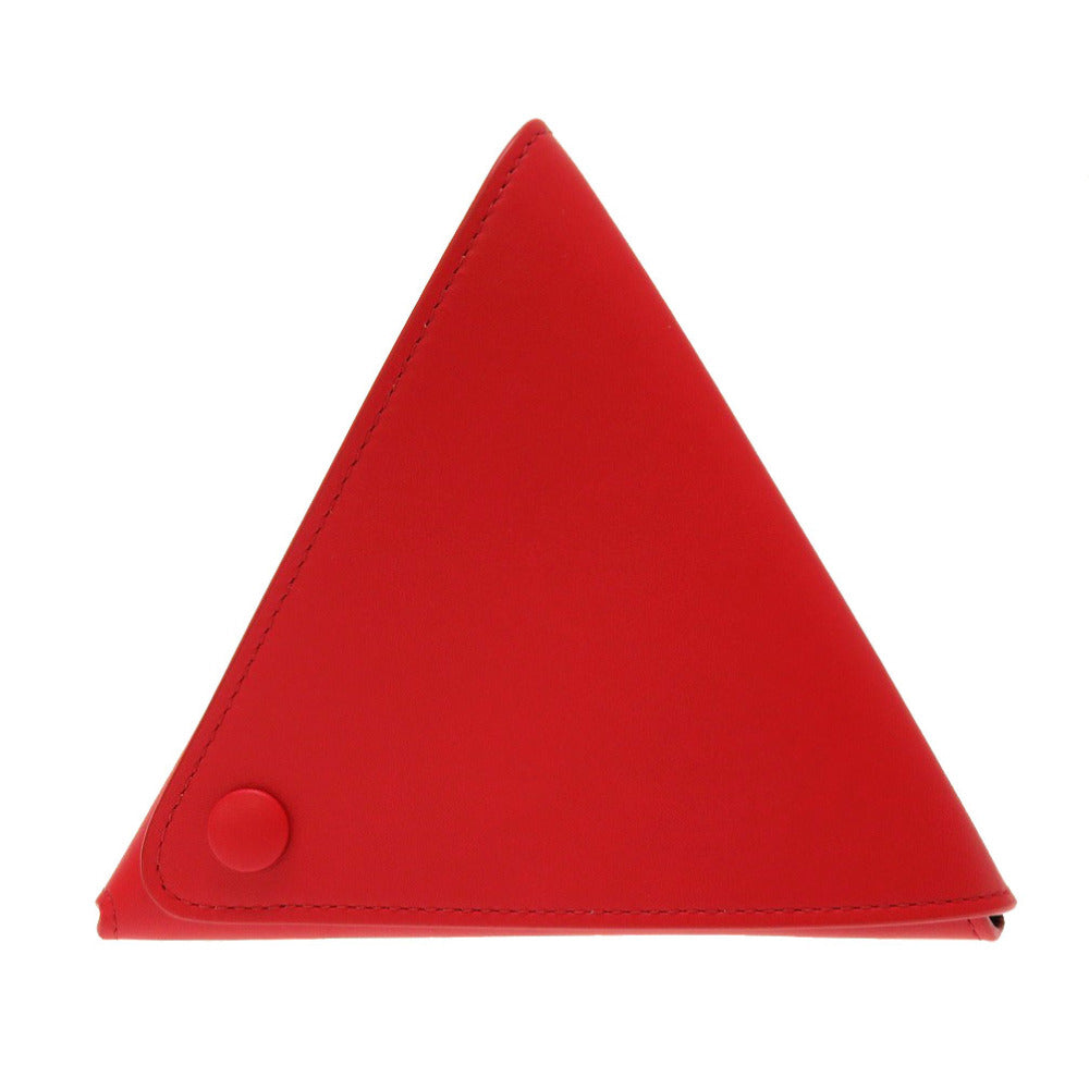 BOTTEGAVENETA Pouch leather Red Triangle Women Used Authentic