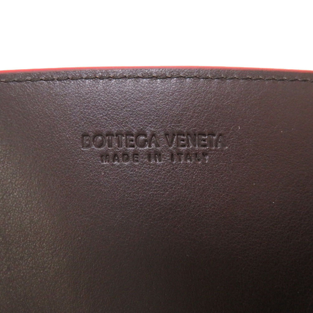BOTTEGAVENETA Pouch leather Red Triangle Women Used Authentic