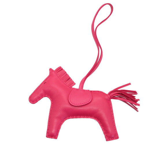 HERMES key ring leather Rose mexico Bag charm Rodeo Charm MM Women Used Authentic