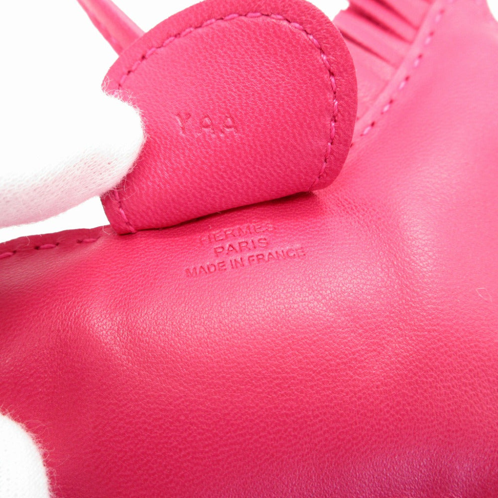 HERMES key ring leather Rose mexico Bag charm Rodeo Charm MM Women Used Authentic