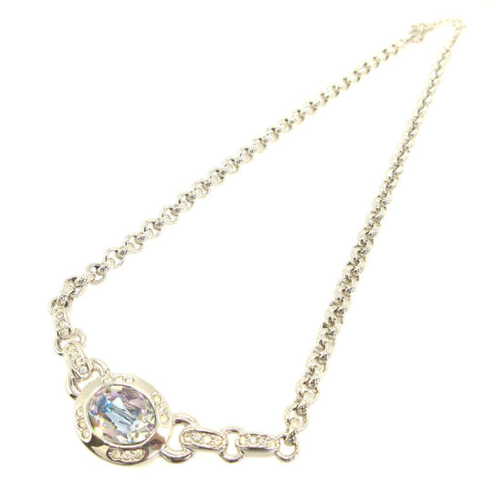 Christian Dior Necklace metal Silver vintage Women Used Authentic