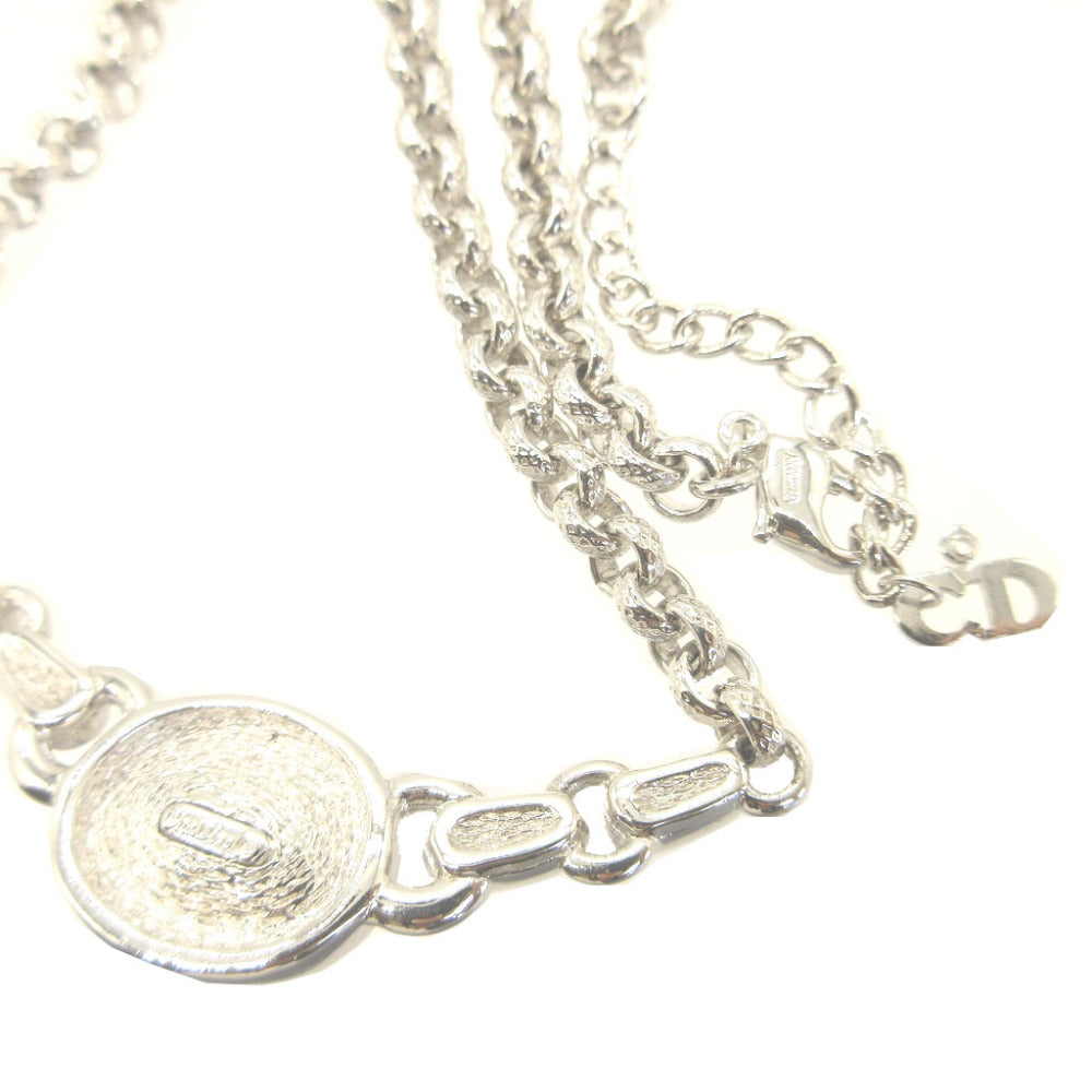 Christian Dior Necklace metal Silver vintage Women Used Authentic