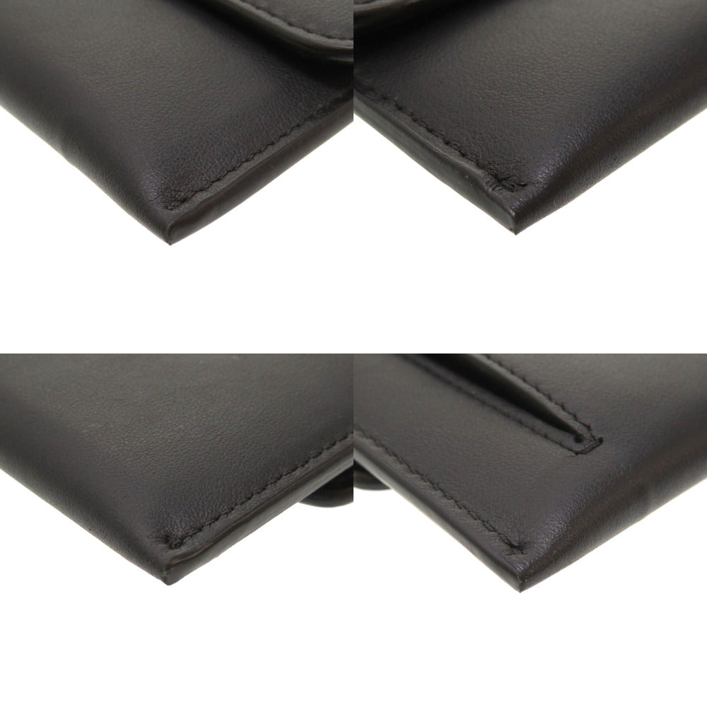 GIVENCHY Clutch bag leather black logo Women Used Authentic