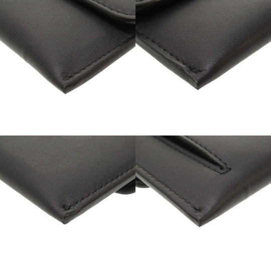 GIVENCHY Clutch bag leather black logo Women Used Authentic
