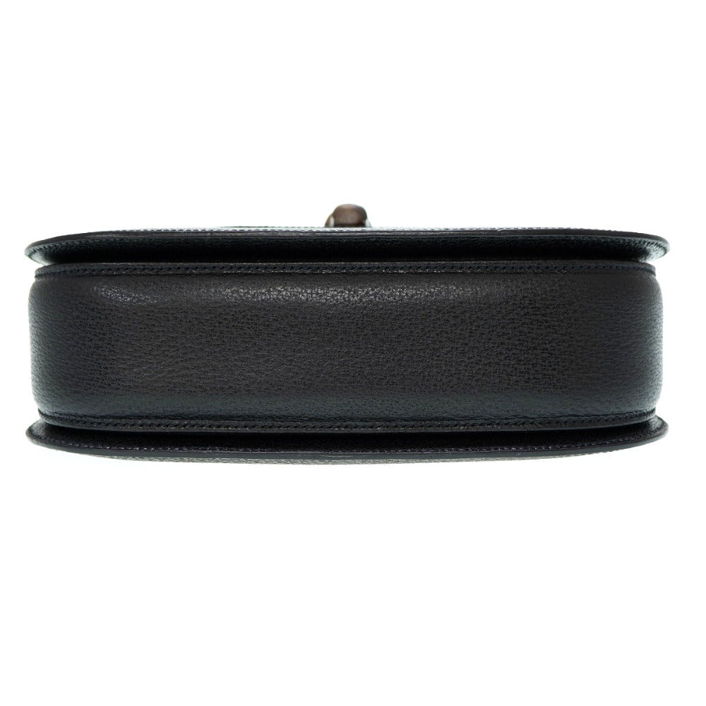 GUCCI Handbag leather black Bamboo Women Used Authentic