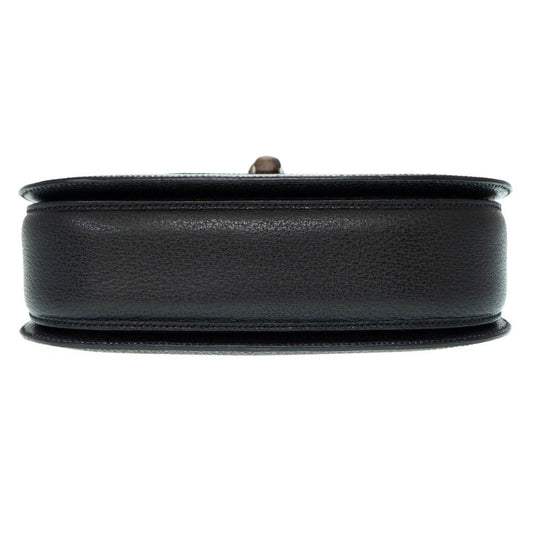 GUCCI Handbag leather black Bamboo Women Used Authentic