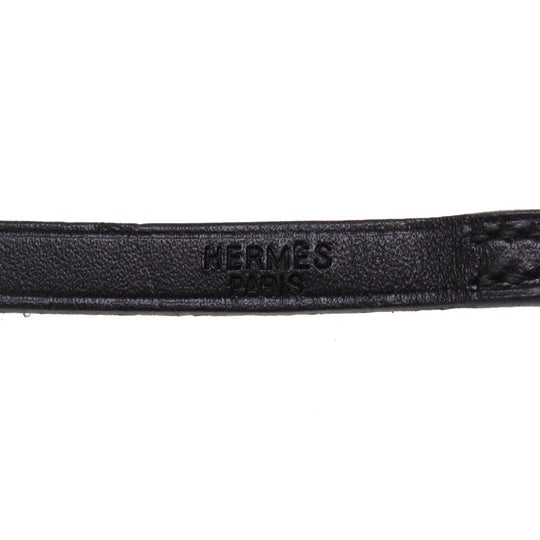 HERMES bracelet leather black Appi 3 Women Used Authentic