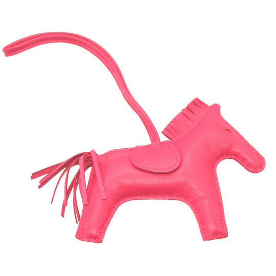 HERMES key ring leather Rose mexico Bag charm Rodeo Charm MM Women Used Authentic