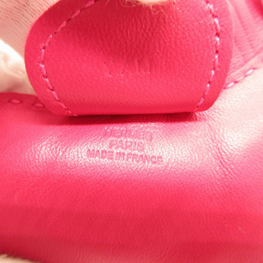 HERMES key ring leather Rose mexico Bag charm Rodeo Charm MM Women Used Authentic