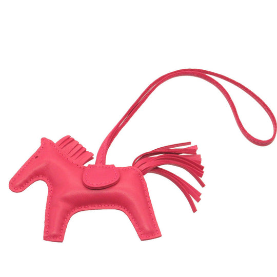 HERMES key ring leather Rose mexico Bag charm Rodeo Charm PM Women Used Authentic