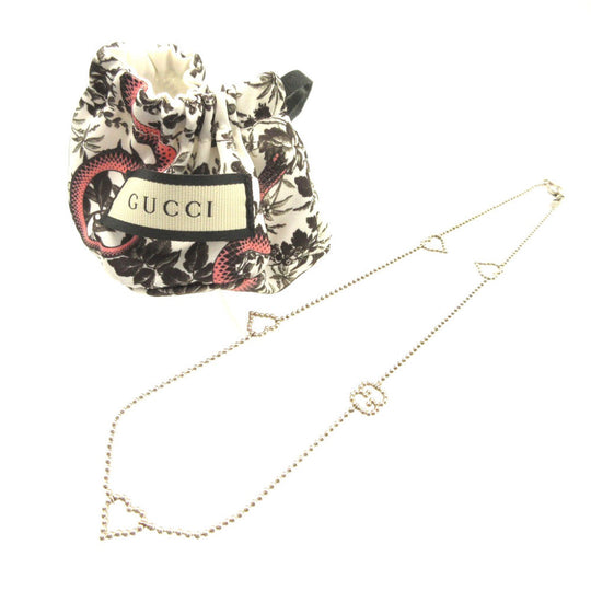 GUCCI Necklace Silver925 Silver Ball Chain Heart Women Used Authentic