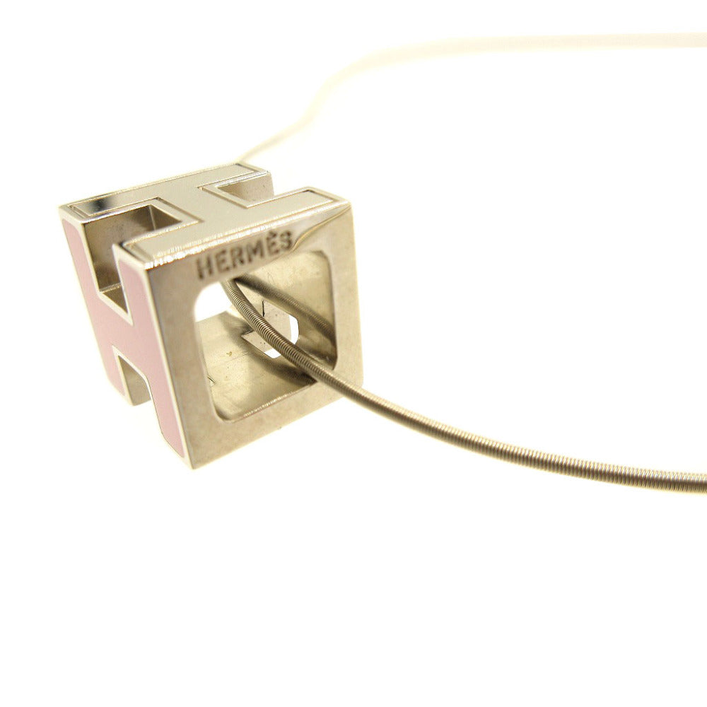 HERMES Necklace metal pink H cube Women Used Authentic