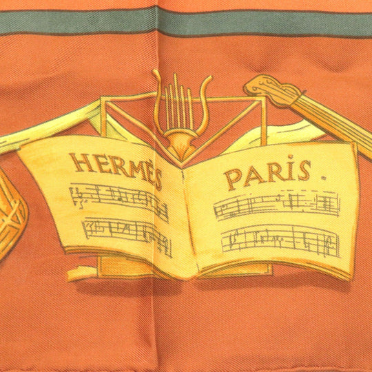 HERMES scarf silk Brown Carre90 LA DANCE Women Used Authentic