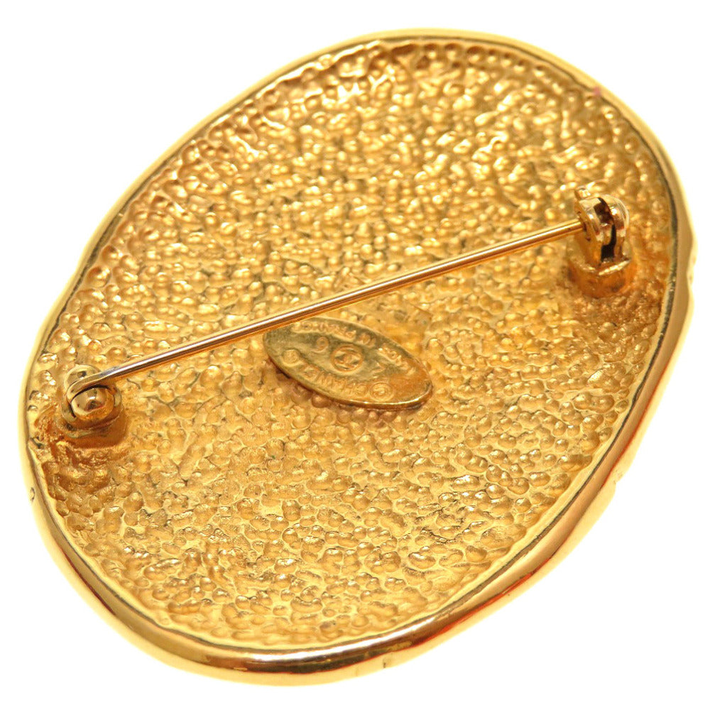 CHANEL Brooch metal gold Crown COCO Mark Vintage Women Used Authentic