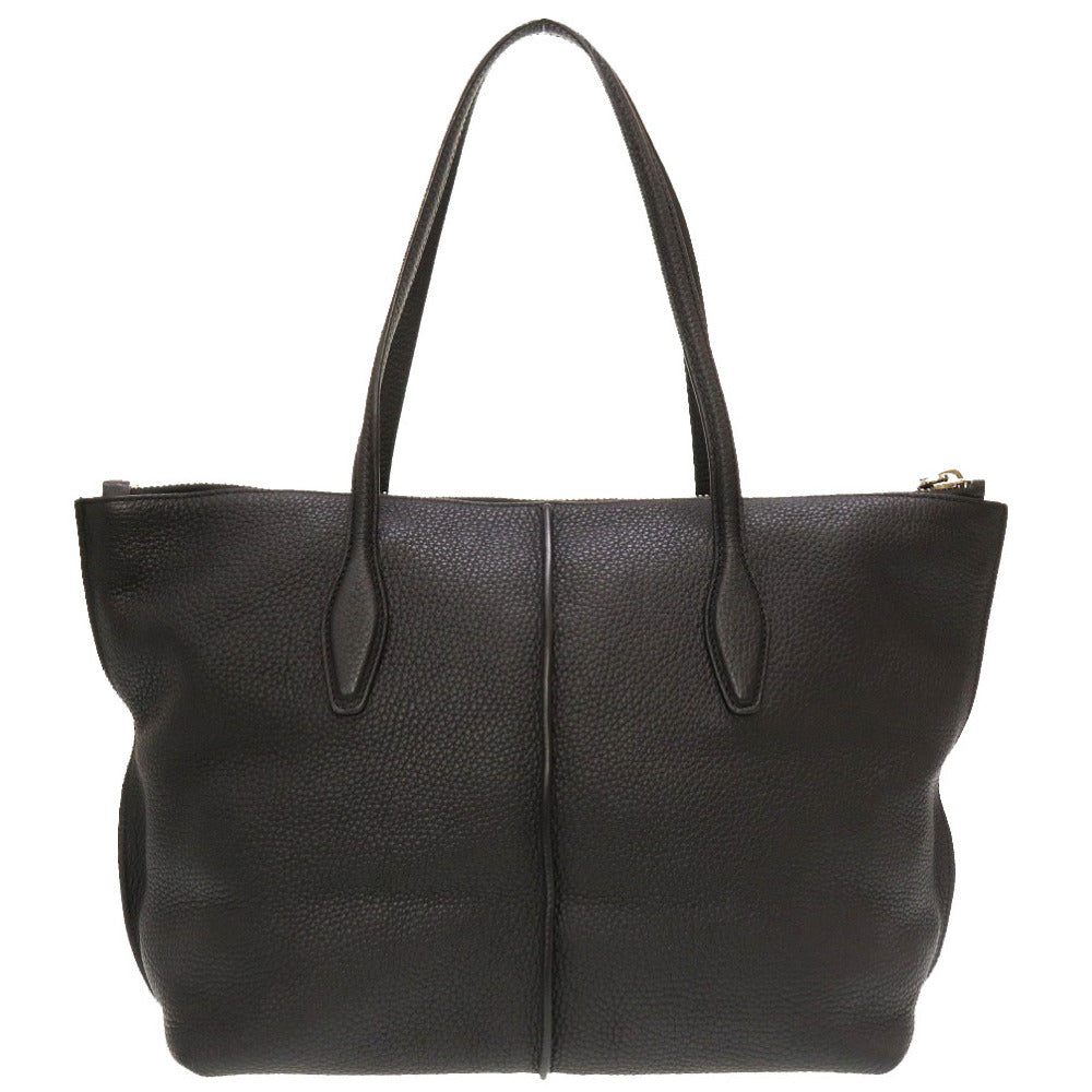 TOD�fS Tote Bag leather black Joy Women Used Authentic