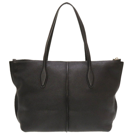 TOD'S Tote Bag leather black Joy Women Used Authentic