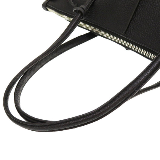 TOD'S Tote Bag leather black Joy Women Used Authentic