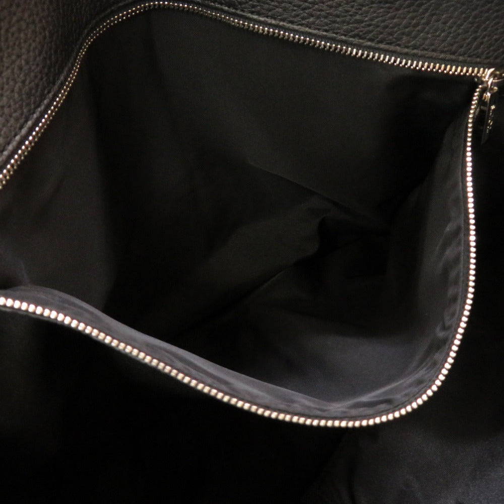 TOD'S Tote Bag leather black Joy Women Used Authentic