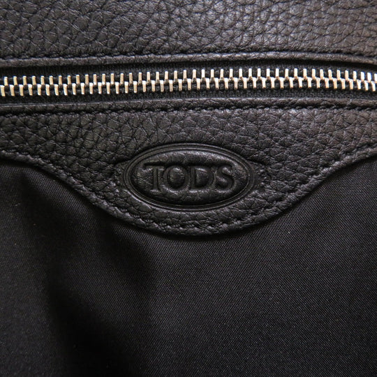 TOD'S Tote Bag leather black Joy Women Used Authentic