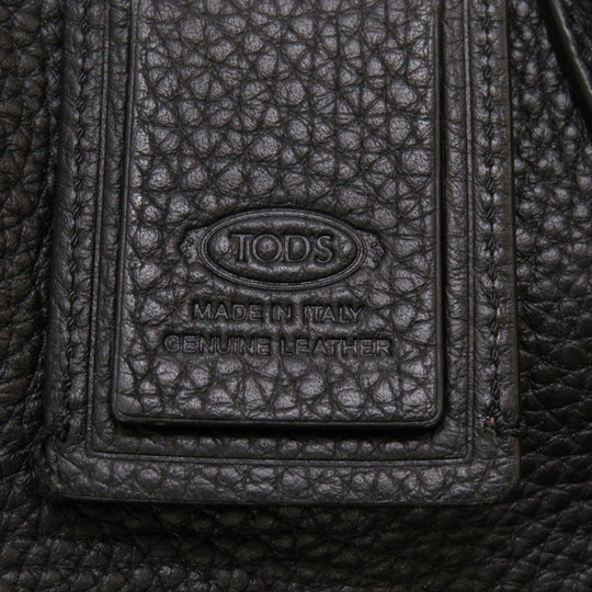 TOD'S Tote Bag leather black Joy Women Used Authentic