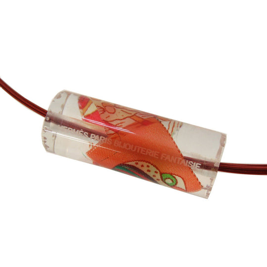 HERMES choker plastic Orange lycine choker Women Used Authentic