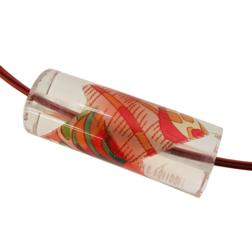HERMES choker plastic Orange lycine choker Women Used Authentic
