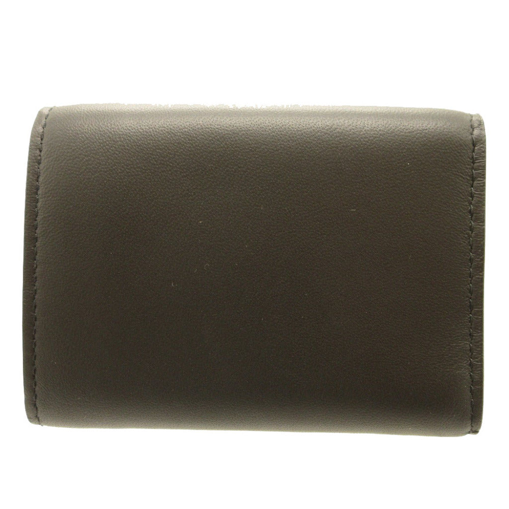 BOTTEGAVENETA Tri-fold wallet leather black Compact wallet INTRECCIATO mens(Unisex) Used Authentic